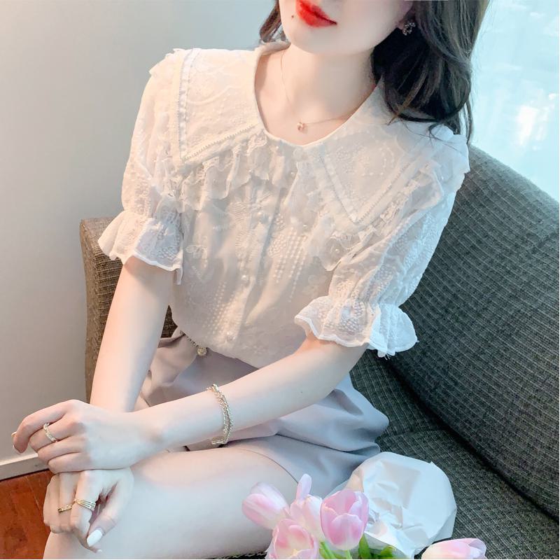 V-Neck Lace Blouse