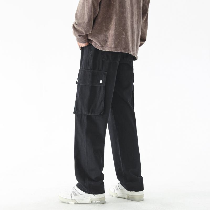 Pantalon droit ample de style urbain avec poches
