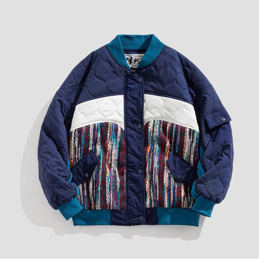 Quilted Thick Warmth Retro Casual Bomber Jacket