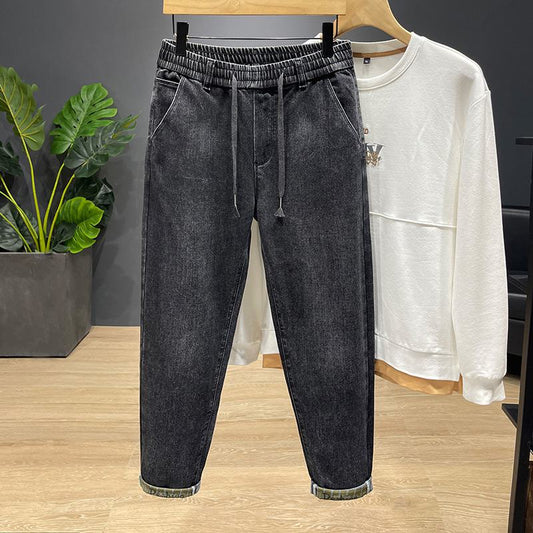 Stilvolle gerade elastische Jeans mit lockerer Passform