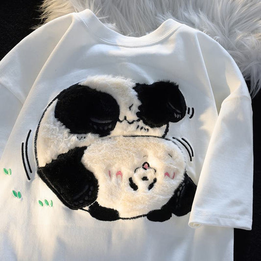 Camiseta de manga corta de algodón puro a rayas con ajuste ceñido de terciopelo vegetal de calidad peinada.