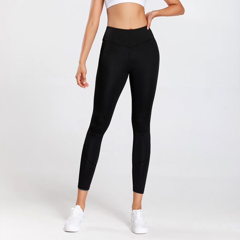 High-Waisted Quick-Drying Yoga Tight-Fitting Elasticity Running Cropped Hip-Hugging Peach Skin Sports Leggings