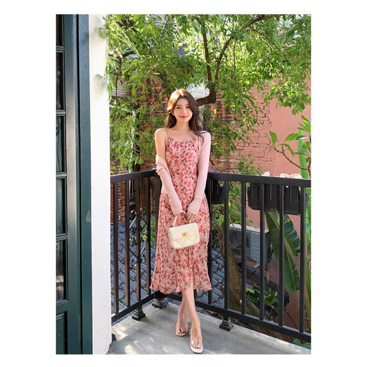 Floral Print Cami Versatile Slim-Fit Dress