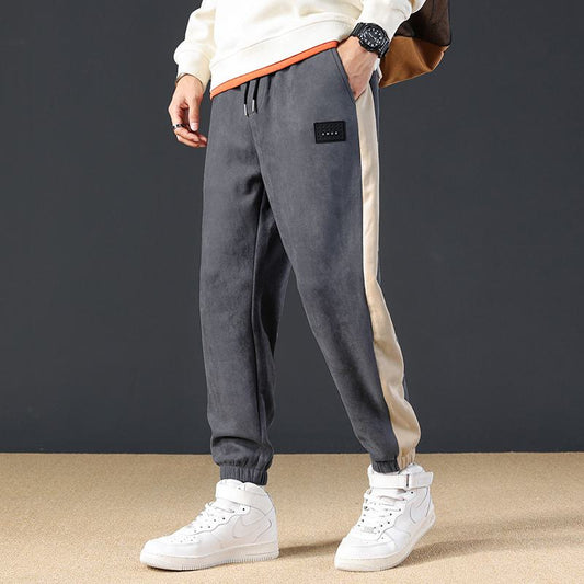 Loose Fit Casual Suede-Like Camel Velvet Sweatpant