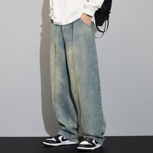 Retro Casual Straight Pants Wide-Leg Loose Fit Jeans