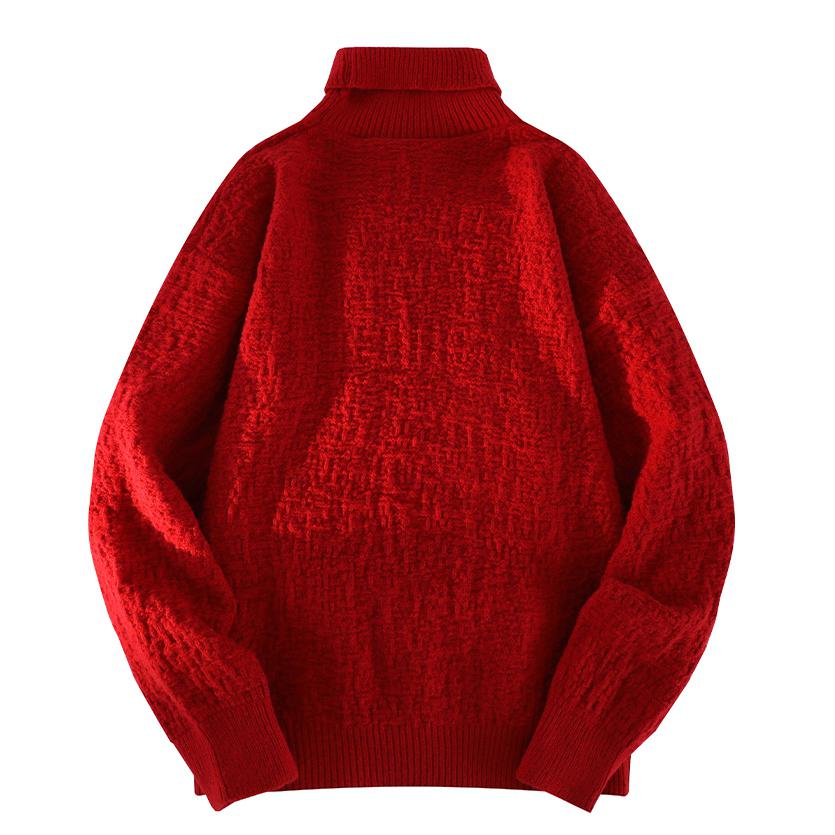 Solid Minimalist High-Neck Sweater