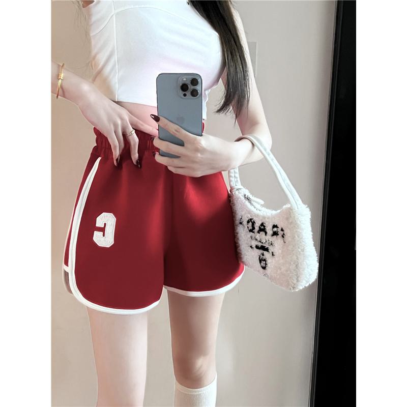 Casual Worn Outside Loose Fit Sports Slimming High-Waisted Elastic Bound Shorts