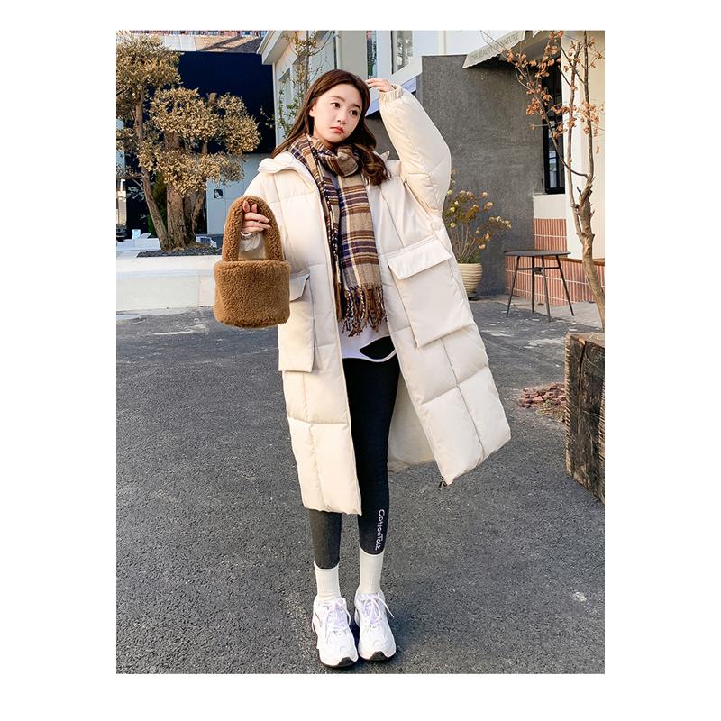Knee-Length Thickened Loose Fit Puffer Jacket
