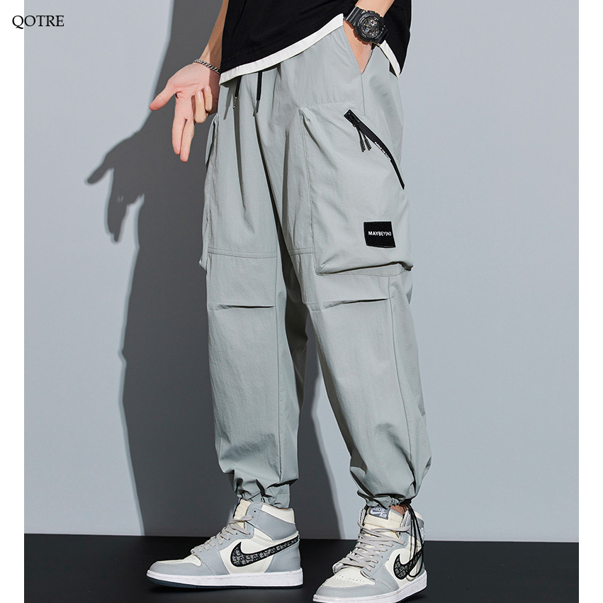 Street Style Loose Fit Bellows Pocket Wide Leg Cargo Pants