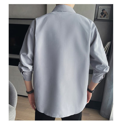 Bamboo Fiber Workwear Slim-Fit Business Wrinkle-Free Solid Color Long Sleeve Shirt