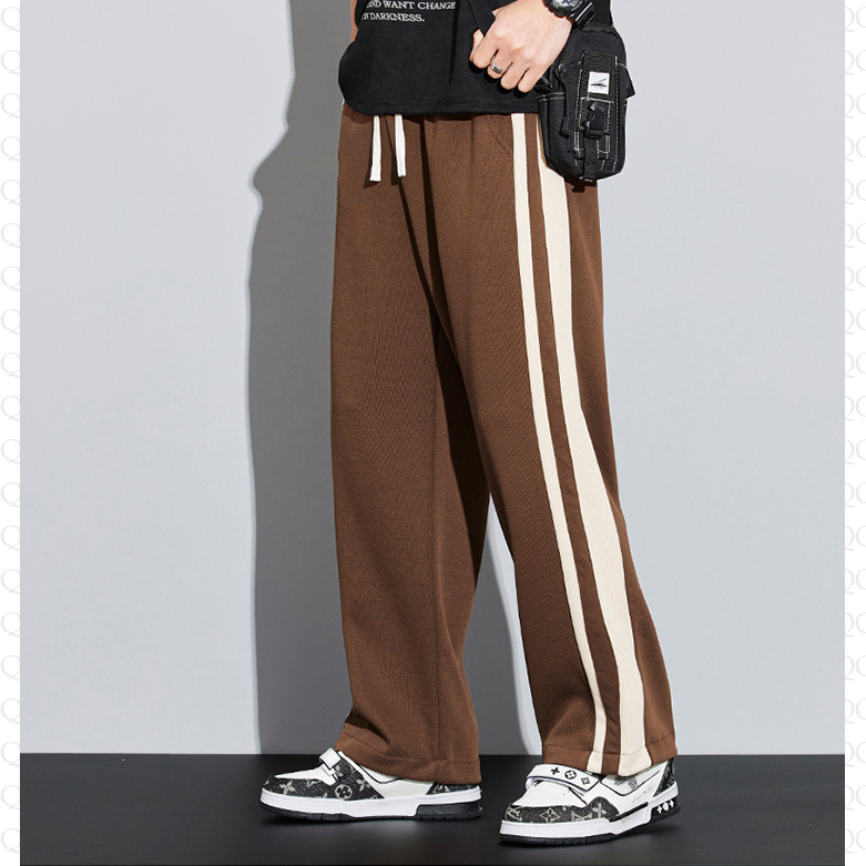 Knitted Street Style Straight-Leg Trendy Loose Fit Sweatpant