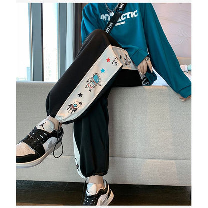 Pantalones deportivos rectos de ajuste holgado para adelgazar Plus