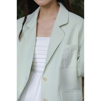 Slimming Embroidery Loose Fit Blazer