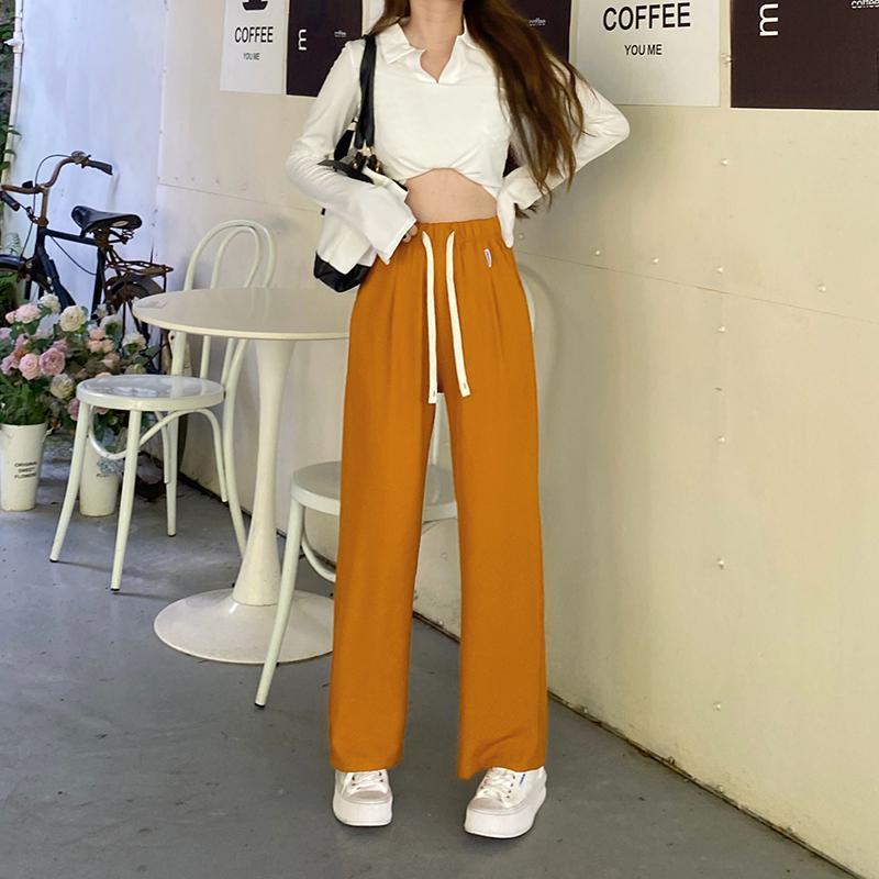 Casual Straight Loose Fit High-Waisted Pants