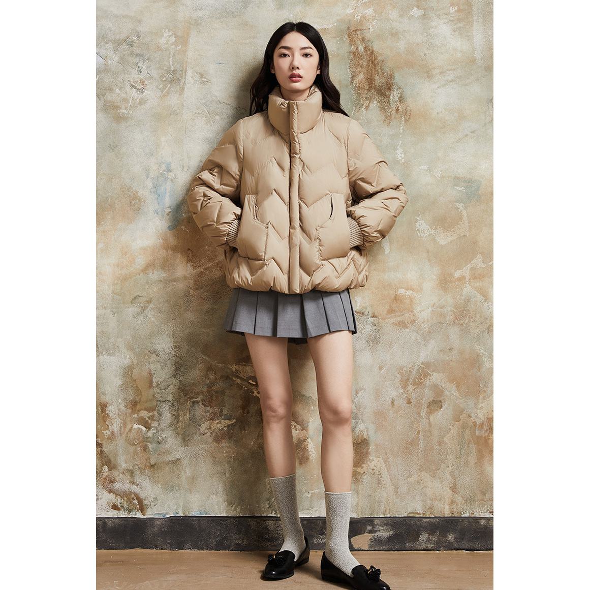 Cropped Puffa Quilted Down Jacket