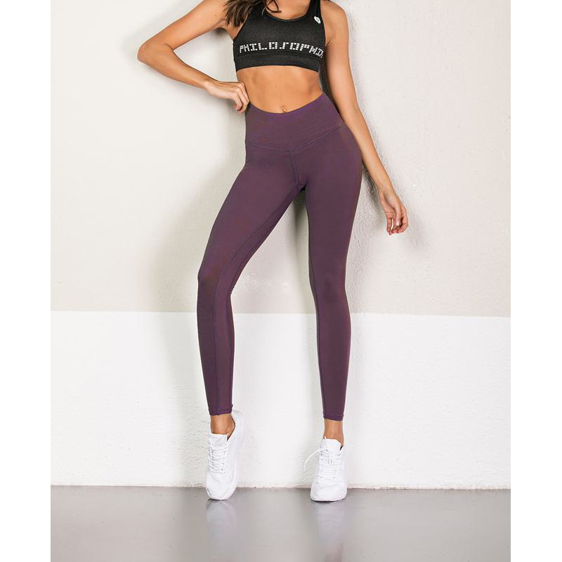 Fitness Sports Multi-Color Yoga Elasticity Polyester-Cotton Blend Cropped Sports Leggings