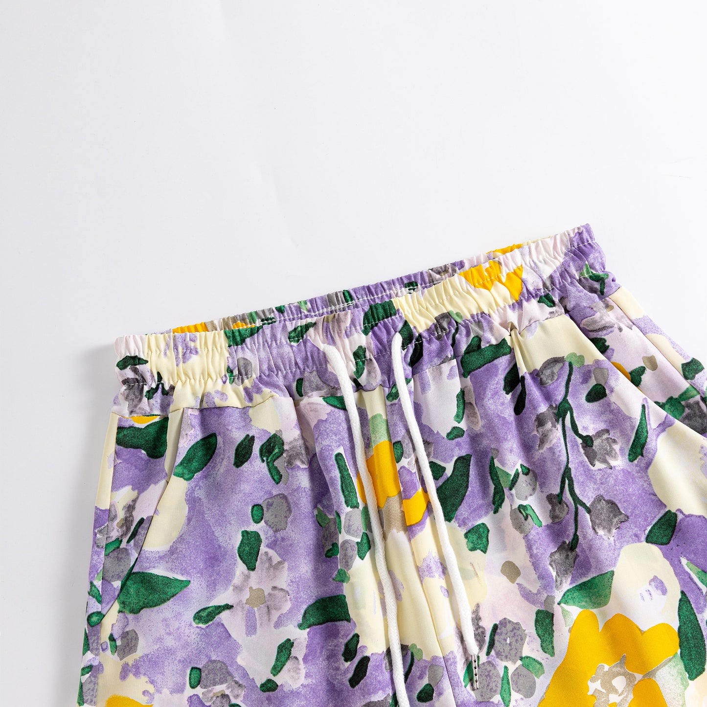 Silky Loose-Fit Draping High-Waisted Chiffon Slimming Drawstring Print Versatile Pants