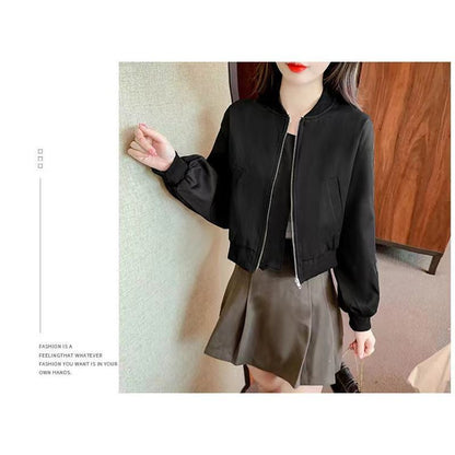 Loose Fit Niche Cropped Bomber Jacket