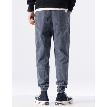 Casual Drawstring Waist Tapered Jeans