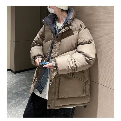 Warmth Trendy Versatile Plus Stand-Up Collar Puffer Jacket