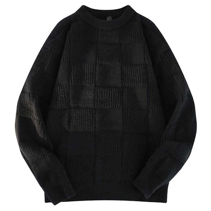 Crew Neck Loose Fit Simplicity Round Neck Knitted Sweater