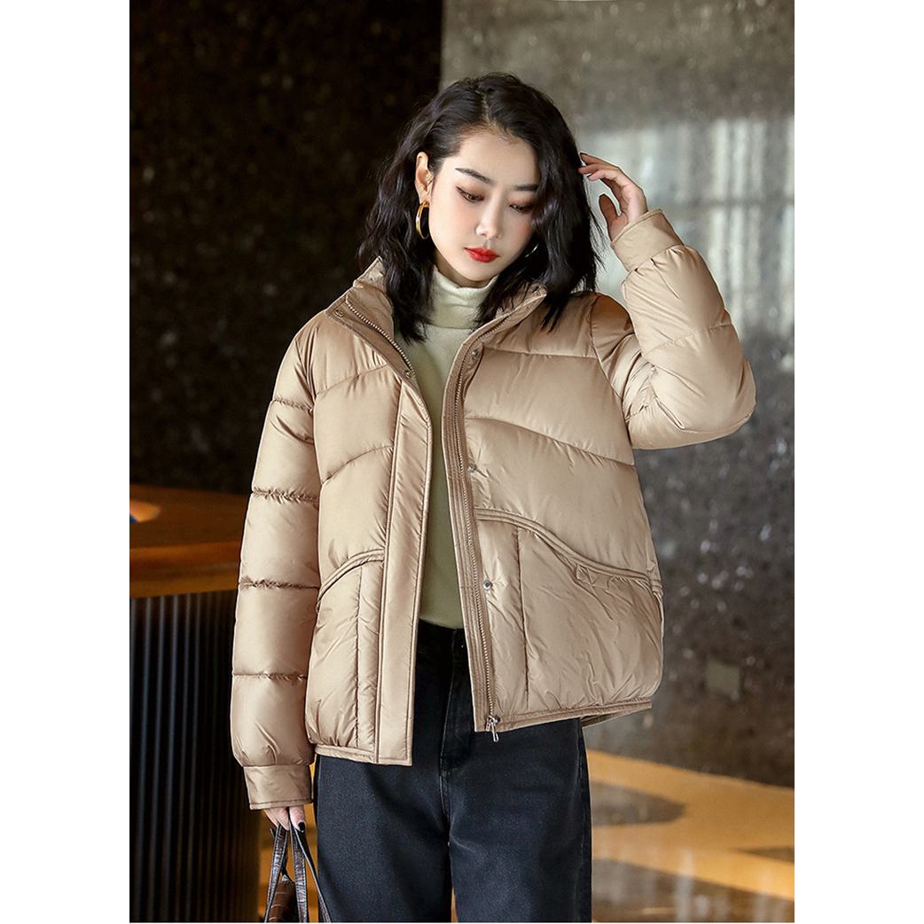 Lightweight Cropped Stand-Up Collar Windproof Puffer Jacket