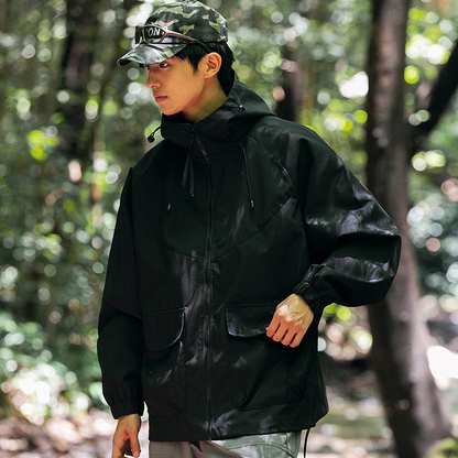 Arbeitskleidungsstil Camping winddichte modische Regenjacke mit Kapuze