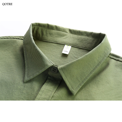 Print Trendy Point Collar Casual Long Sleeve Shirt