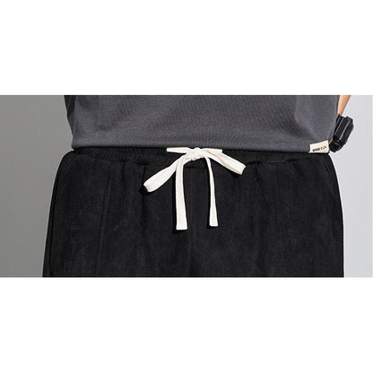 Pantalon de survêtement en daim tricoté, coupe ample et fuselée