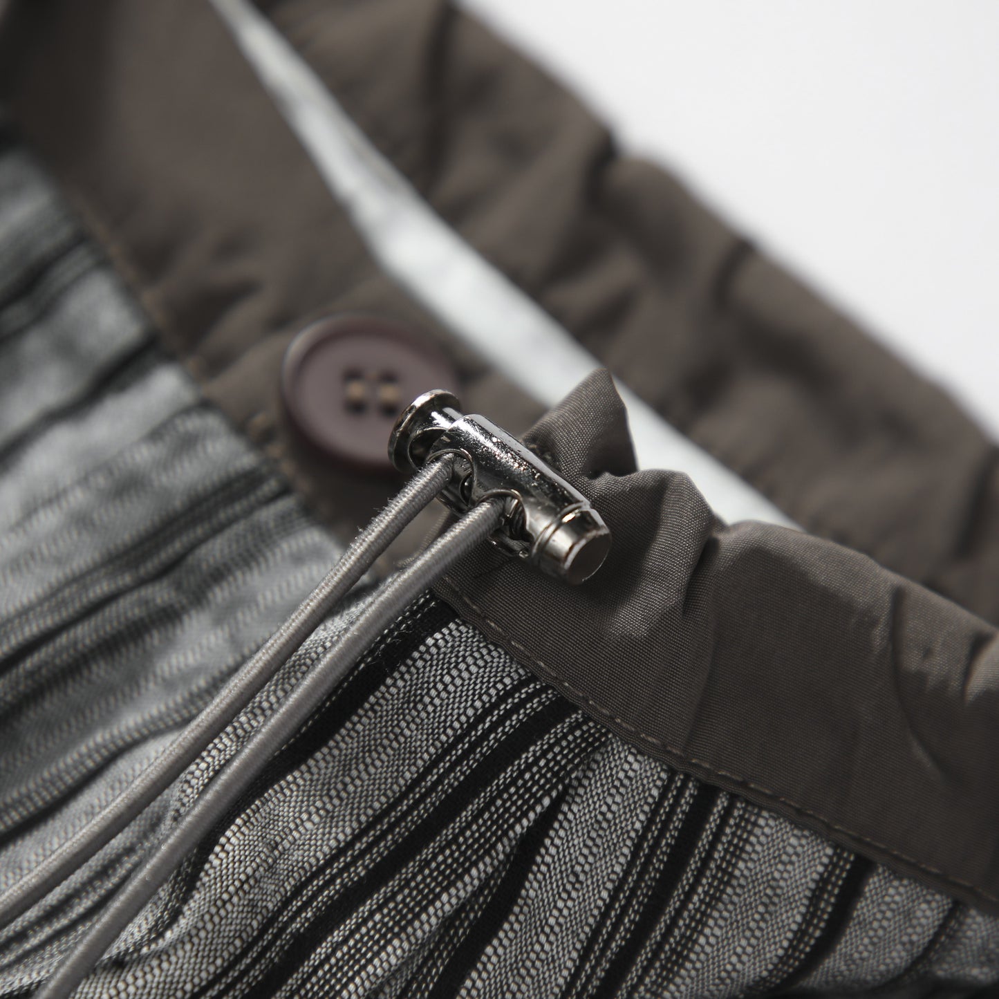 Pantalones de rayas rectos, anchos de tiro alto y ajustados con cordón