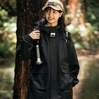 Outdoor-Wind- und wasserdichte Regenjacke mit Kapuze