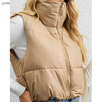 Zipper Lightweight Solid Puffer Jacket Vest
