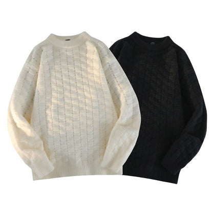 Round Neck Loose Fit Knitted Sweater