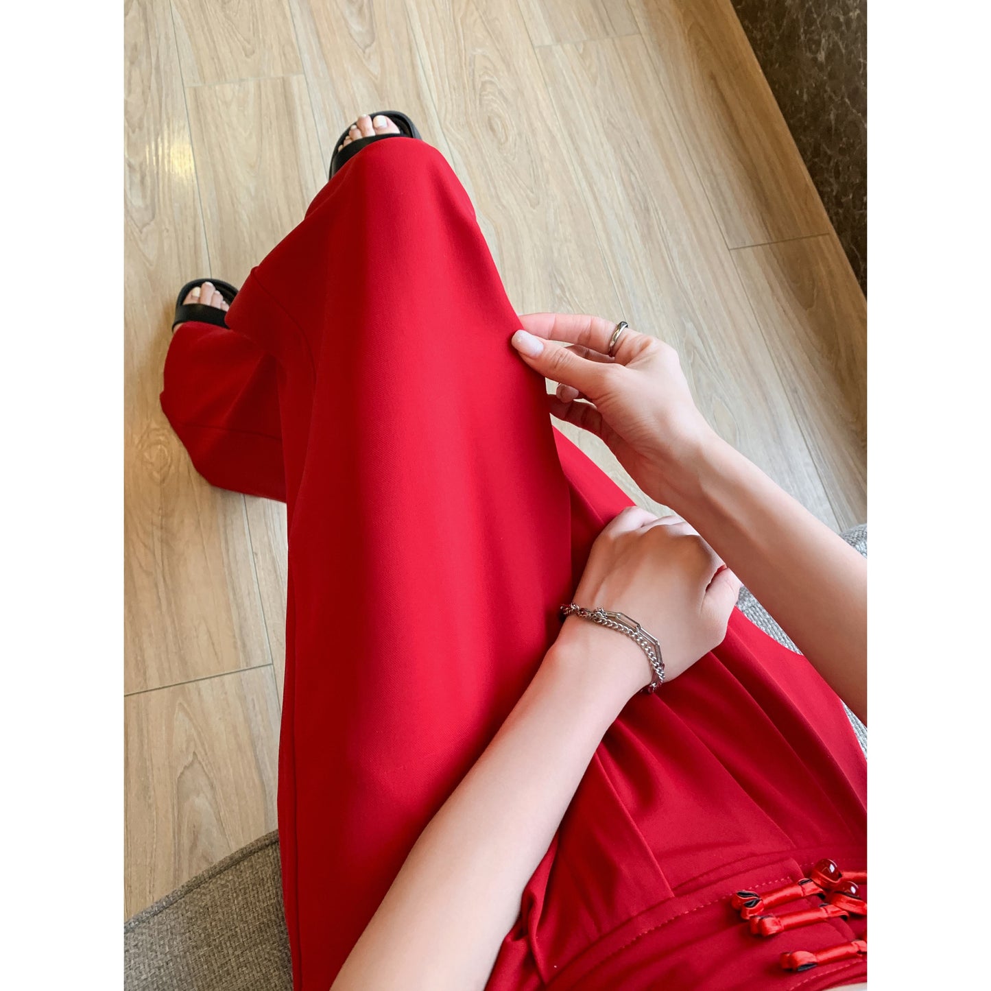 Casual Silky High-Waisted Straight-Leg Slimming Pants