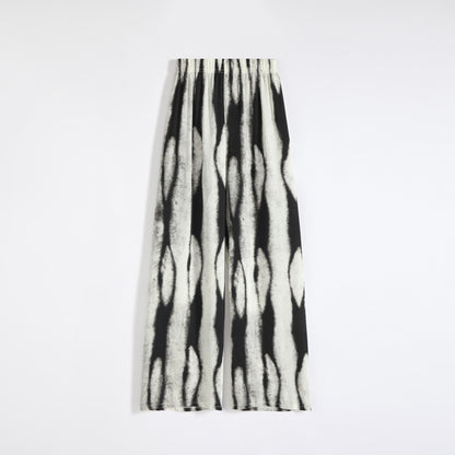 Slimming Print Casual Draping Thin High-Waisted Silky Floor-Length Pants