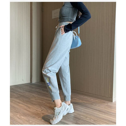 Casual Banana-Shaped Plus Sports Letter Loose Fit Sweatpants