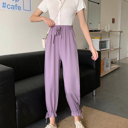 Tapered High-Waisted Cropped Slimming Thin Pants
