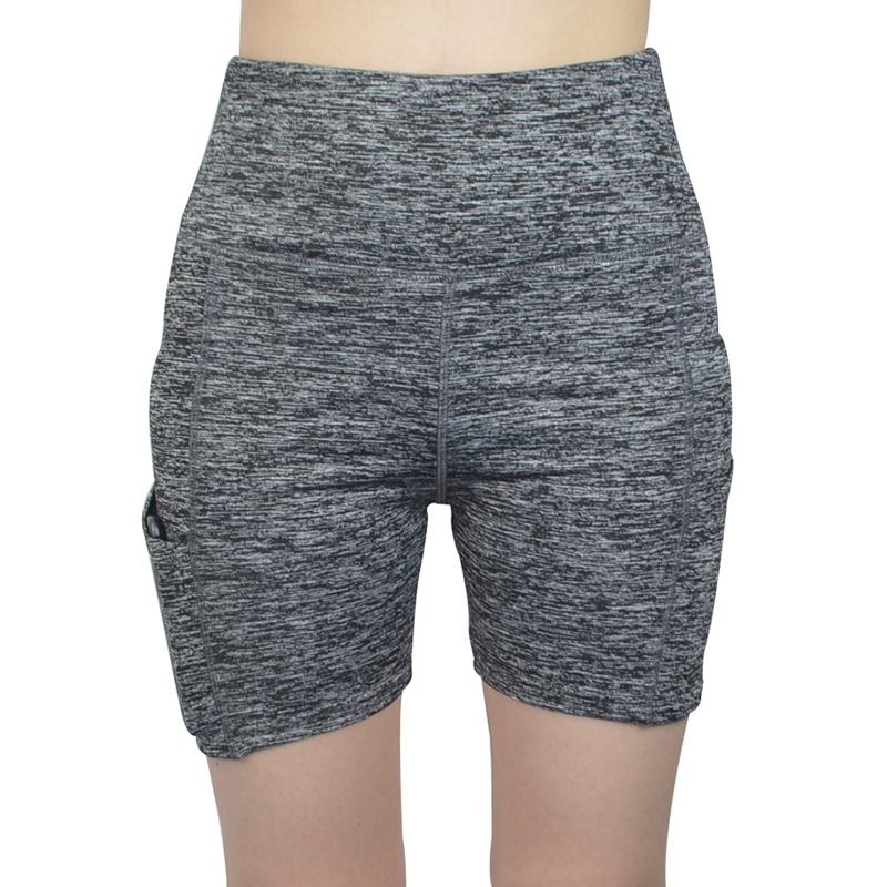 Pantalones cortos deportivos de yoga de cintura alta de secado rápido con bolsillo para deportes y fitness