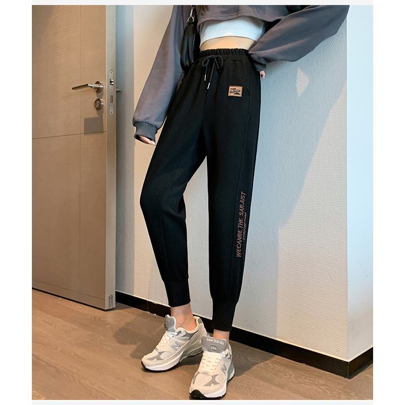 Casual Banana-Shaped Plus Sports Drawstring Waist Loose Fit Sweatpants