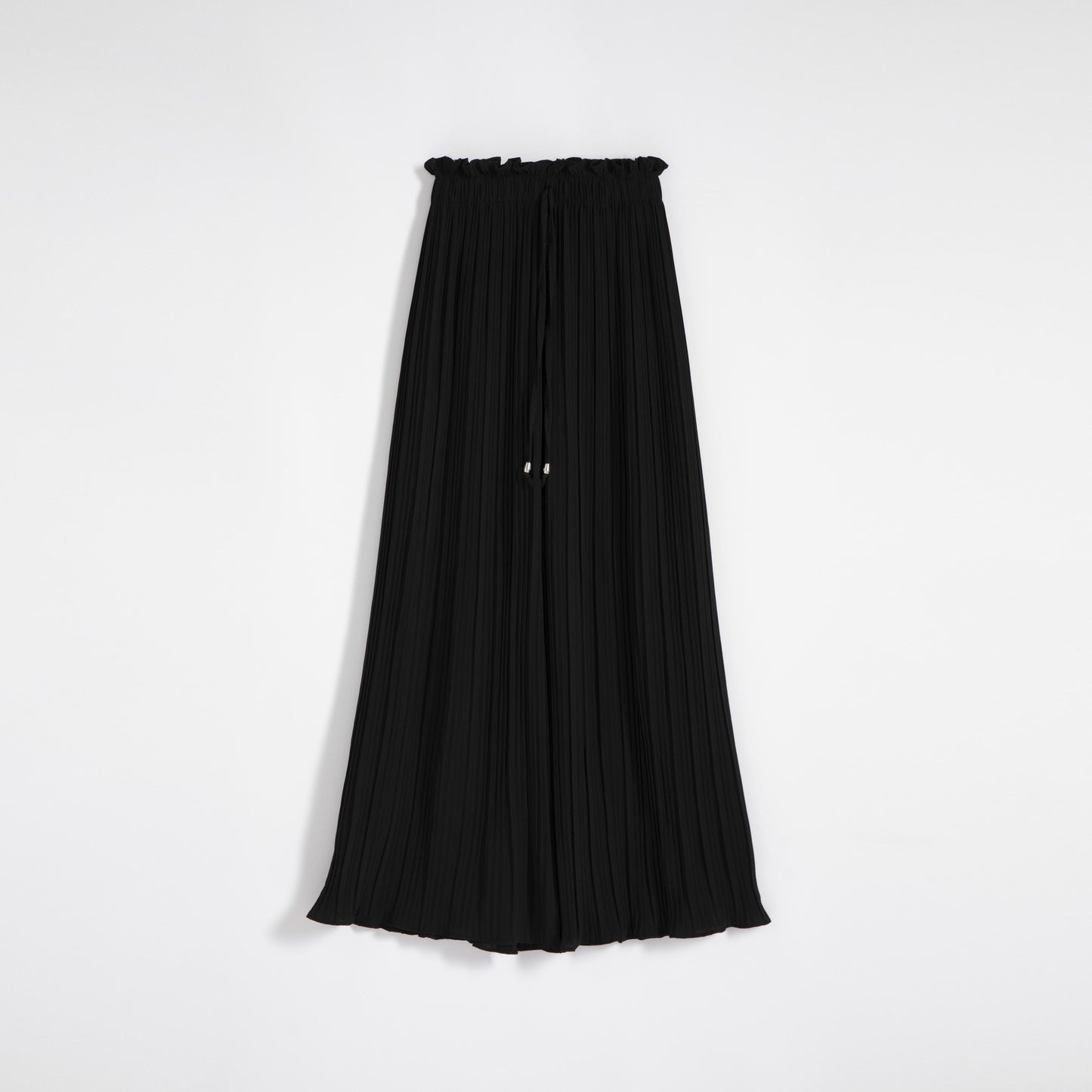 Plissierte Chiffon-Weite, hoch taillierte Culotte-Hose