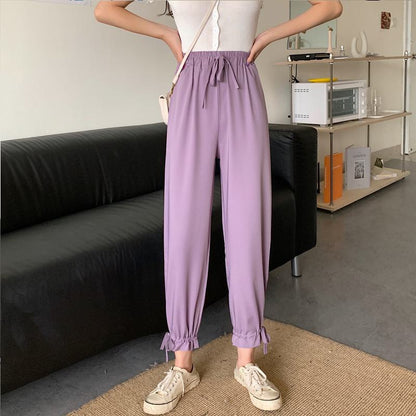 Tapered High-Waisted Cropped Slimming Thin Pants