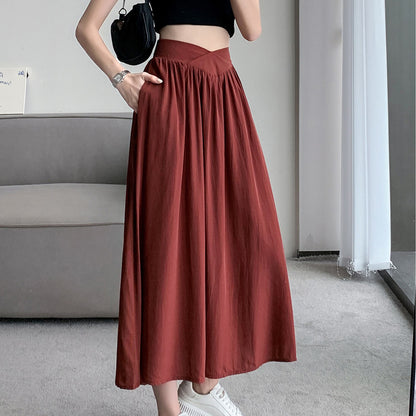 Midi Loose Fit High-Waisted Simplicity Skirt