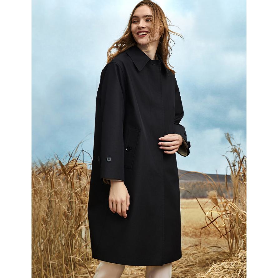 Single Breasted Calf-Length Trench Coat