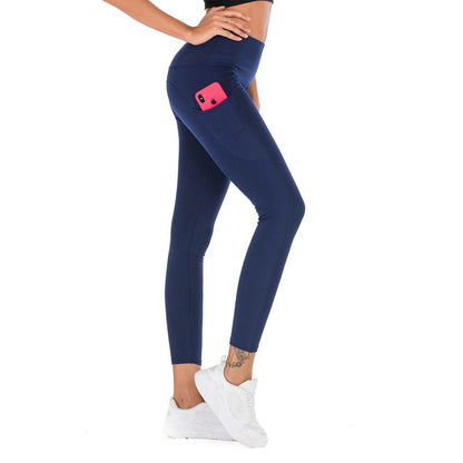 Solid Hip-Hugging Fitness Yoga Sports Tight-Fitting Sports Leggings