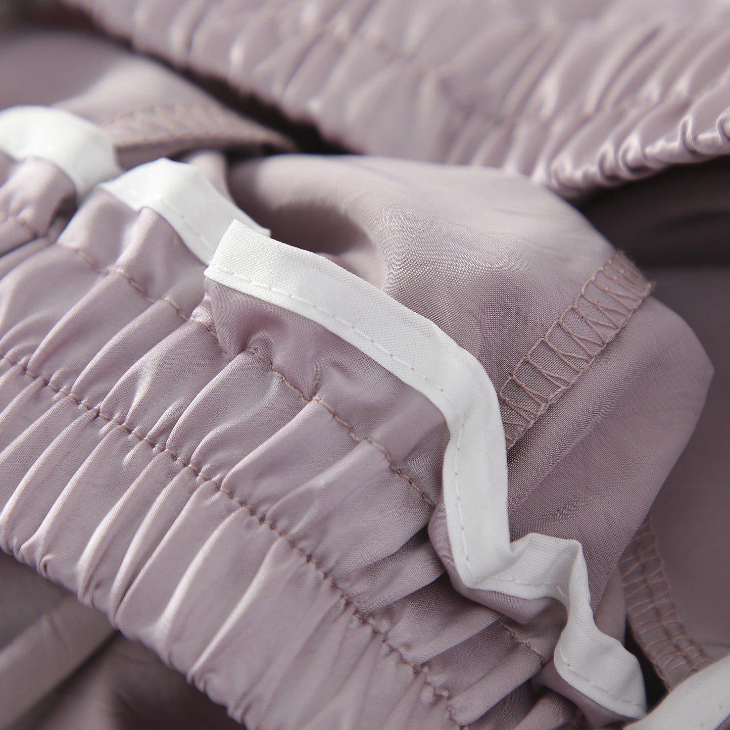 Pantalones de drapado de protección solar de ácido acético de seda de cintura alta de seda de hielo