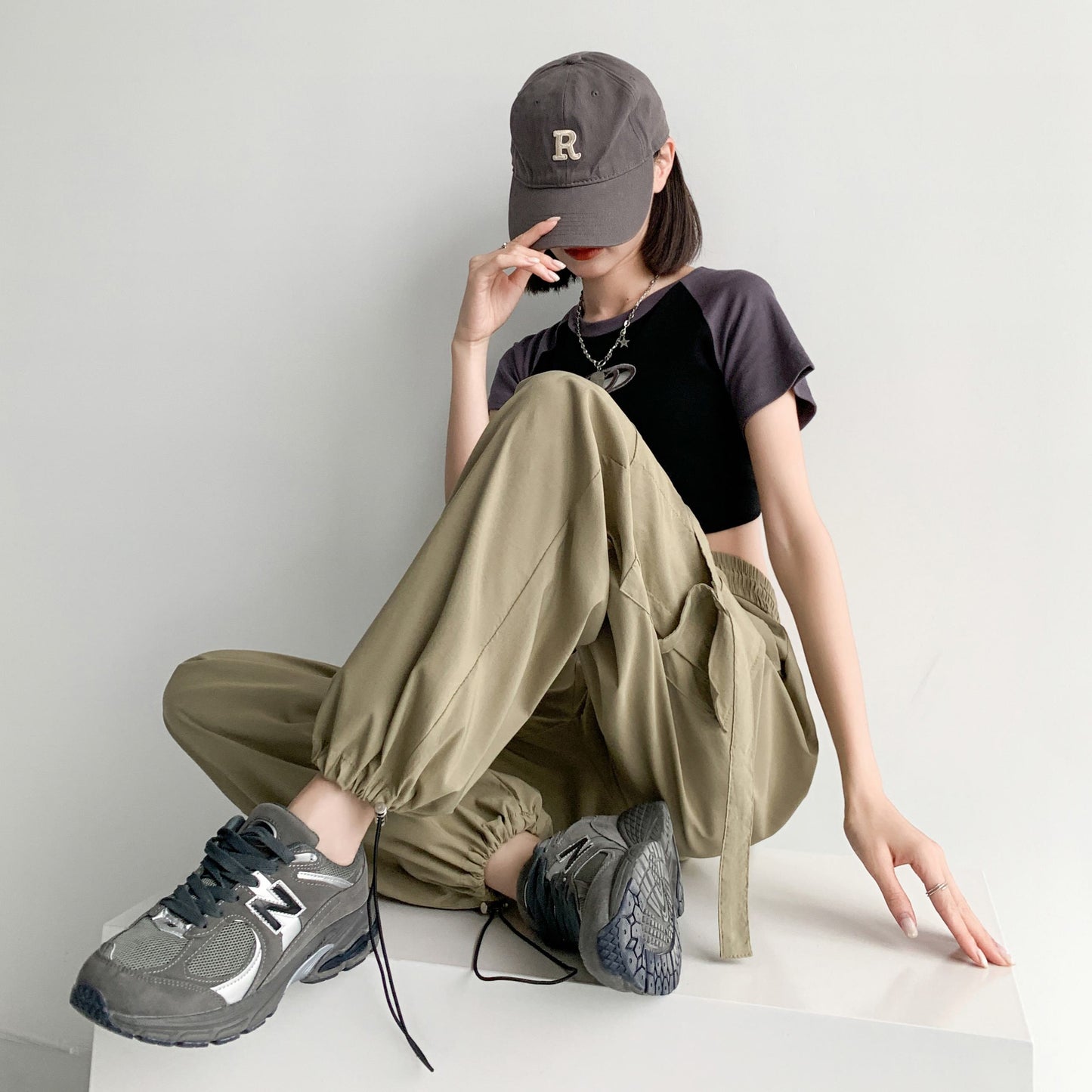 Quick-Drying Thin High-Waisted Versatile Street Style Cargo Pants