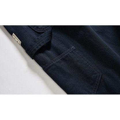 Label Detail Wide-Leg Drawstring Waist Loose-Fit Cargo Pants
