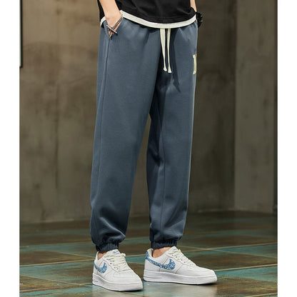 Casual Tapered Knitted Letter Sweatpant