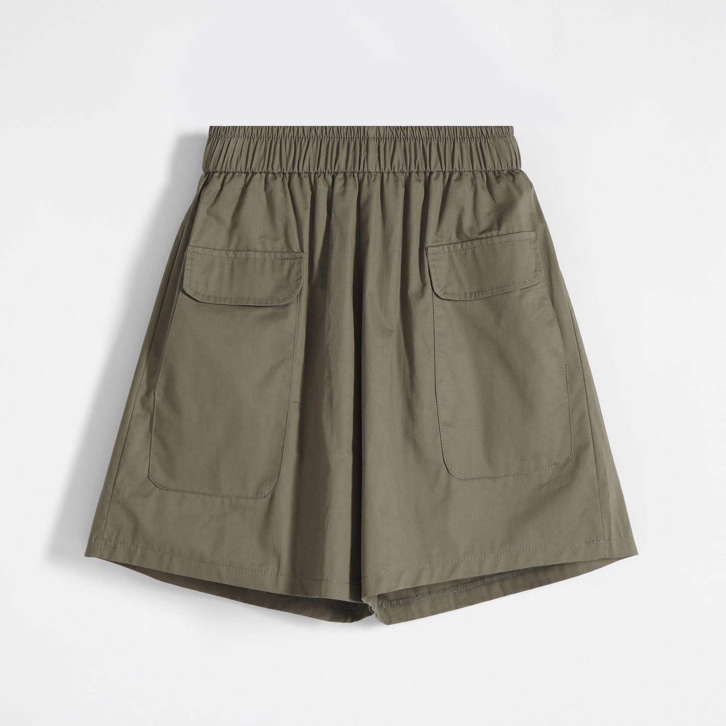 Locker sitzende, dünne High-Waist-Arbeitsbekleidung mit soliden Shorts