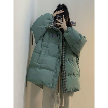 Cropped Loose Fit Lightweight Thickened Puffer Jacket